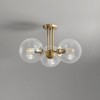 LLHZSY 3-Light 22"Modern Sputnik Globe Glass Semi Flush Mount Ceiling Light Fixture - Gold/Clear Glass - 2 of 4