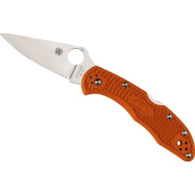 Spyderco Delica 4 Lightweight Folding Pocket Knife with 2.90" Flat-Ground Steel Blade | Non-Slip Fiberglass Reinforced Nylon Handle
