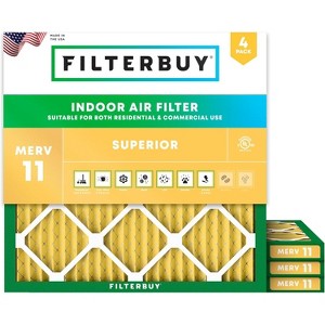 Filterbuy 30x30x1 Air Filter (4-Pack), Pleated MERV 11 Allergen Defense Replacement HVAC AC Furnace Filters (Actual Size: 29.50 x 29.50 x 0.75) - 1 of 4