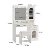 Vanity Desk with Mirror, Charging Station & 3 Lighting Modes, Adjustable Brightness Dresser, White - 2 of 4