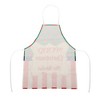 Unique Bargains Christmas Aprons Christmas Celebration in English Linen Red Green Beige White 21.65"x26.77" 1 Pcs - 4 of 4
