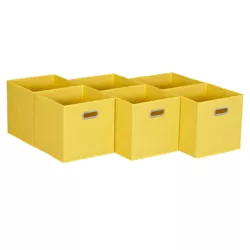 Household Essentials 11" Set of 6 Storage Bins Golden Yellow