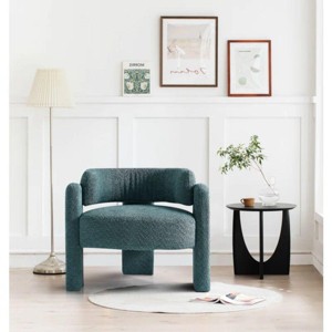 35"Modern Comfy Crate Barrel Accent Chair,Comfortable Living Room Chairs Upholstered Fabric Accent Dining Chair,Kitchen Armchair-Cuddlewood - 1 of 4
