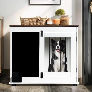 LOVMOR Doodle dog cage,kennel with 2 doors, dog crate interior furniture, heavy duty wooden dog cage for medium and small dogs - 1 of 4