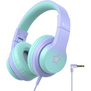 iClever Kids Headphones for School Travel, Safe Volume Limited, HD Mic Stereo Sound Over-Ear Girls Boys Headphones for Kid - 1 of 4