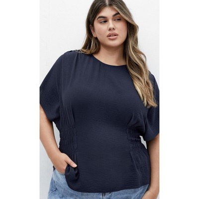 Women's Plus Size Cara Top - navy | CITY CHIC