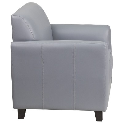 Diplomat Gray LeatherSoft Chair with Hardwood Frame