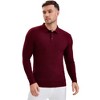 INSPIRE CHIC Men's Long Sleeve Solid Color Pullover Business Knitted Polo Shirt - 4 of 4