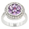 Slickblue Stunning Amethyst Purple Lily Ring - Contemporary Jewelry with Seven Amethyst Cubic Zirconia Accents - 2 of 4