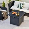 Costway 32'' Square Propane Gas Fire Pit Table with Glass Stones Rain Cover 50,000 BTU - 4 of 4