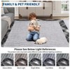 Modern Checkered Bordered Area Rug Machine Washable Rug Low Pile Throw Carpet Non Slip Non Shedding Floor Cover - 4 of 4