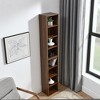 LIVAREEmlen 8-Tier Media Tower Rack,CD DVD Slim Storage Cabinet with Adjustable Shelves,Tall Narrow Bookcase Display Bookshelf for Home Office - 4 of 4