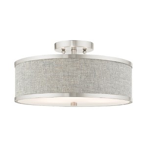 Livex Lighting Park Ridge 3 - Light Semi-Flush Mount in  Brushed Nickel - 1 of 1