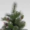 7ft Mixed Spruce Unlit Hinged Full Artificial Christmas Tree with Glitter Branches - Christopher Knight Home: Includes Stand, PVC Material - 3 of 4