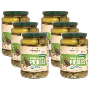 Woodstock Foods Organic Kosher Baby Dill Pickles - Case of 6/24 oz - 1 of 4