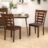 ADILE Wood Dining Chairs Set of 2, Upholstered Dining Chairs with Rubber Wood Legs, Walnut - 2 of 4