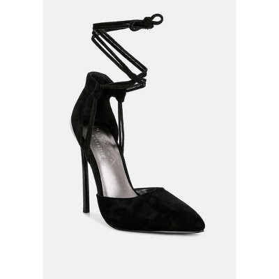 Rule Breaker Lace Up Stiletto Heel Suede Women Sandals