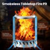 R.W.FLAME Tabletop Fire Pit with Stand, Stainless Steel Table Top Stove, Low Smoke Mini Round Fire Pit Bowl Smokeless Firepit Outdoor - 2 of 4