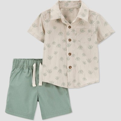 Image of Carter's Just One You®️ Baby Boys' Grass Top & Bottom Set - Green 6M