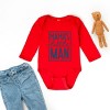 The Juniper Shop Mama's Little Man Long Sleeve Bodysuit - NB - Red - 3 of 4