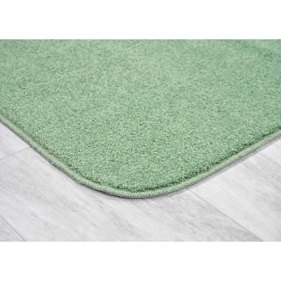 Deep Fern Green Plush Polypropylene Bath Rug Set