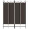 vidaXL 4-Panel Room Divider Brown 63"x78.7" Fabric - 3 of 4