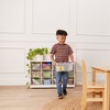 ECR4Kids 12 Cubby Mobile Tray Cabinet with 15 Scoop Front Storage Bins, 3x4, White Wash - 4 of 4
