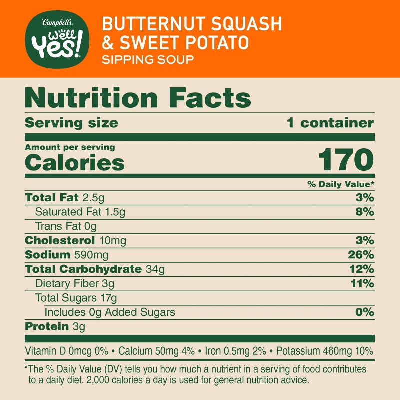 Campbell&#39;s Well Yes! Butternut Squash &#38; Sweet Potato Microwavable Sipping Soup - 11.2oz, 4 of 11