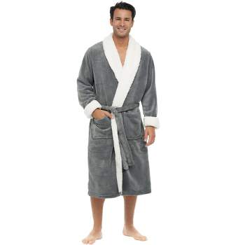 Men's Warm Robe, Cozy Plush Fleece Bathrobe
