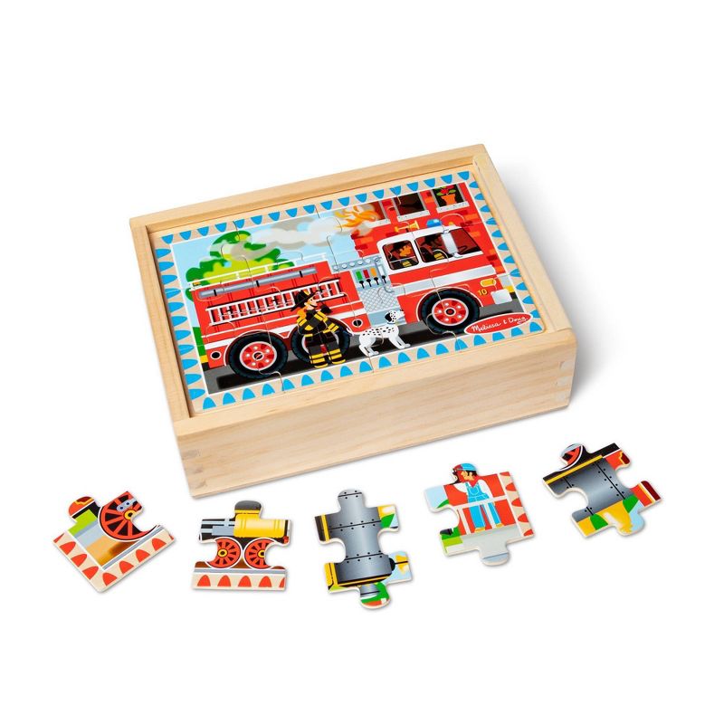 Melissa &#38; Doug Wooden Jigsaw Puzzles in a Box - Pets, Vehicles, 4 of 9