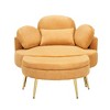 TIRAMISUBEST 43" Round Corduroy Upholstered Sofa with Ottoman Tray Adjustable Headrest Cozy Apartment, Modern Furniture - 4 of 4
