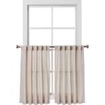 2pk 42"x36" Light Filtering Bonaire Curtain Tiers Beige - Threshold™