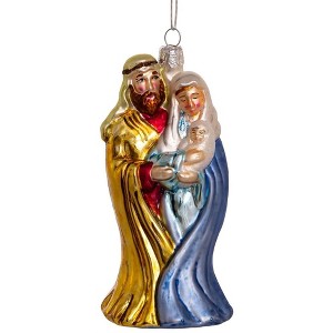 Kurt Adler Noble Gems Glass Ornament for Christmas Tree, Holy Family - 1 of 4