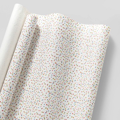 30in 25 sq ft Glitter Confetti Dots Kraft Gift Wrap - Wondershop™