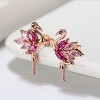 Pink Flamingo Earrings for Women Cz Rose Sterling Silver Ginger Lyne Collection - 2 of 4