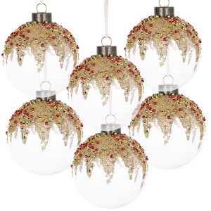 Dexmalle Set of 6 Glass Decorative Hanging Ball Christmas Tree Ornaments - 1 of 4