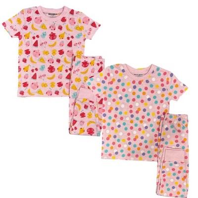 Dots/Fruits 2 Pack Kids Shortsleeve Pajama sets