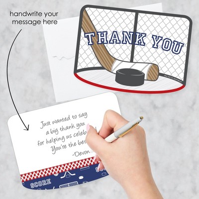 8 All Star Hockey Party Thank You Notes & Envelopes 