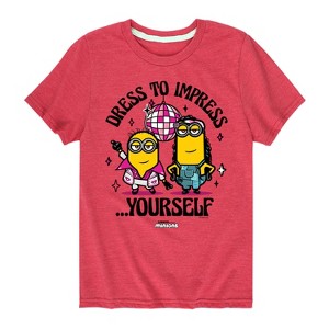 Boys' - Despicable Me Minions - Dress To Impress Yourself Disco Dance Short Sleeve Graphic T-Shirt - 1 of 4