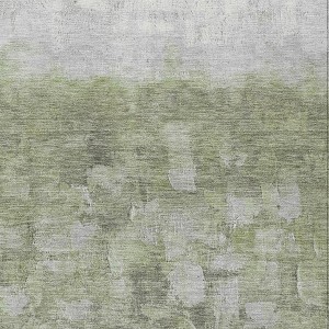 HomeRoots 3' X 5' Fern Green And Silver Abstract Washable Indoor Outdoor Area Rug - 1 of 4