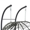 Syemin Patio Seating Sets Steel，Garden，Balcony and Outdoor Hanging Egg Chair With Iron Frame, Gray, 58.2"*37"*74.8" - 4 of 4