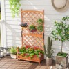 Tangkula 2PCS 60" Tall Raised Garden Bed w/Diamond Lattice Trellis Drainage Holes Outdoor - 3 of 4