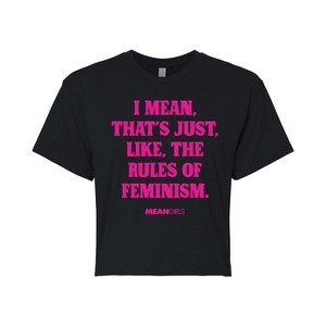 Women's - Mean Girls - Rules Of Feminism Cropped Graphic T-Shirt - 1 of 4