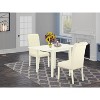 HomeStock 3-Pc Linen White Finish Solid Wood Top Dining Table Set - 2 of 4