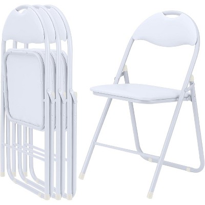 4 Pack Folding Chairs with Cushion– Portable Metal Stackable Chairs,Non-Slip Feet for Indoor & Outdoor Events
