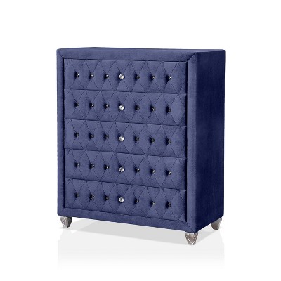 Conna Upholstered Chest Blue - HOMES: Inside + Out