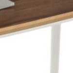 walnut top / white frame