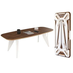 Hoek Long Coffee Table, 47.5" x 20", Rectangle Space-Saving & Portable Design, No-Tool One-Click Assembly with Wall Hanging Cleat - 1 of 4