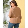 Clearlove Casual Blazer for Plus Size Women Office Business 3/4 Sleeve Open Front Cardigans Jacket Work Suit with Pockets - 3 of 4