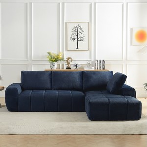 ModernLuxe L-Shaped Sectional Sofa, Chenille Sofa Couch, Left/Right Chaise Option, No Assembly Sleeper Couch - 1 of 4